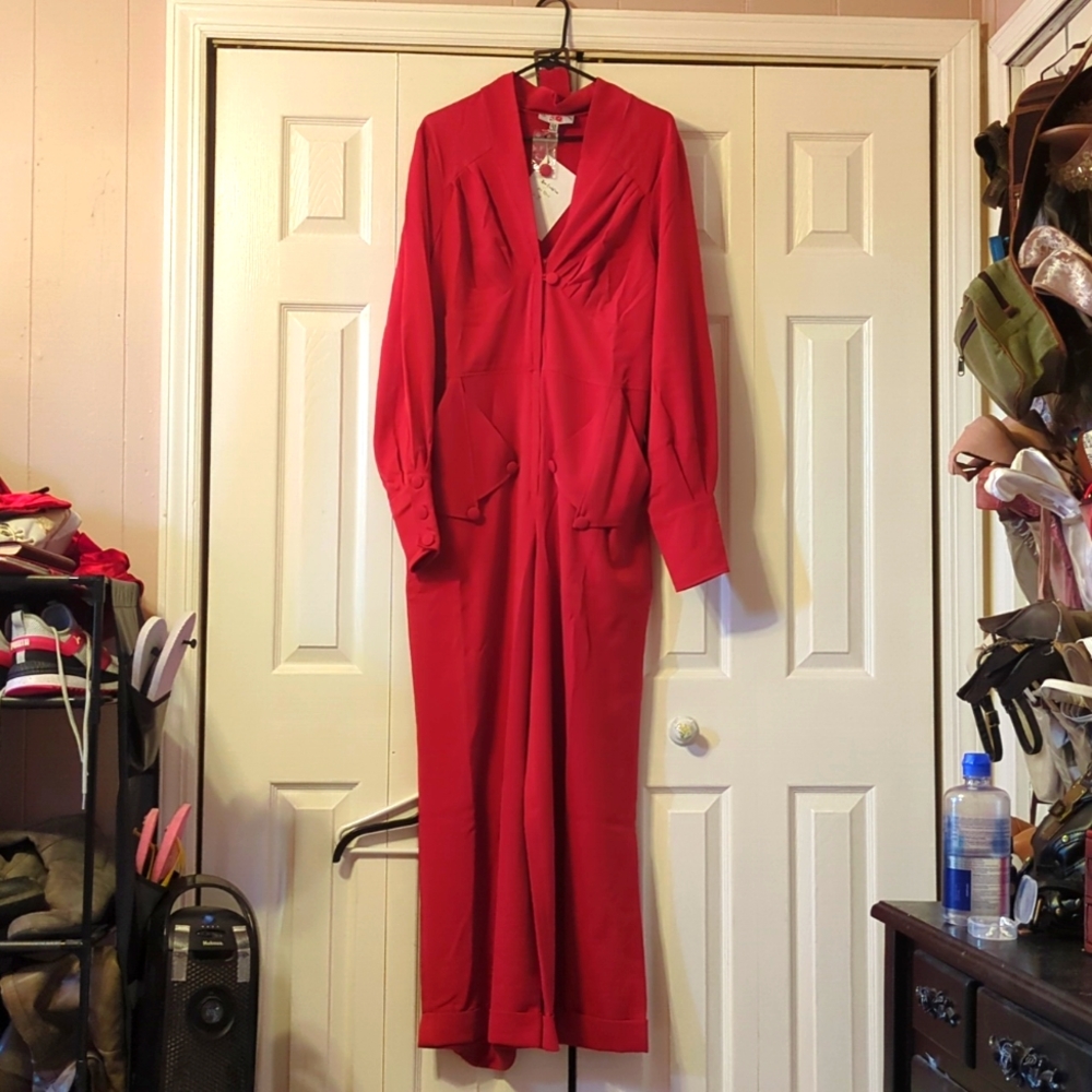 NWT Miss Candyfloss Jumpsuit Red 2XL